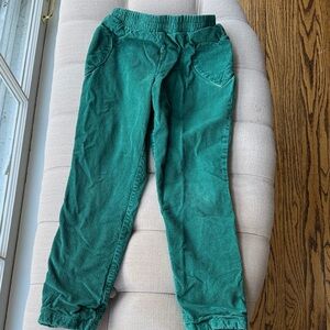 Mini Boden Teal Green Corduroy Elastic-Waist Pants, size 7-8